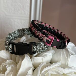 Bundle 2 x Paracord Bracelets - EUC Look New! Bracelets | Pink & Blk / Grayish